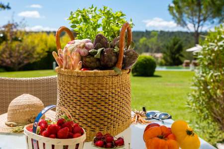 Panier de fruits. Location maison avec Piscine proche Aix en Provence, Maison Pauseto